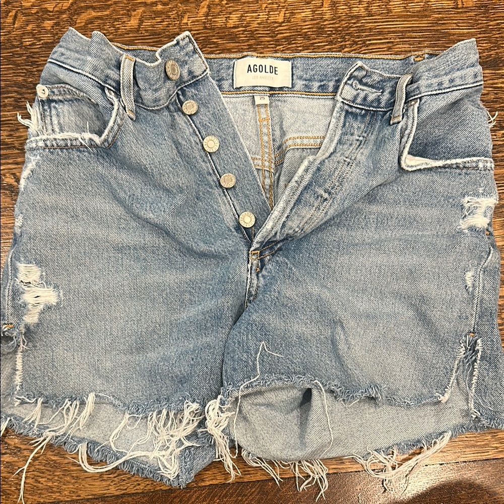 AGOLDE Women's Blue Denim Shorts